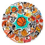 Bric Dodo Pack of 50 Basketball Stickers Car Laptop Phone Guitar Skateboard Motorcycle Bicycle Basketball Stickers Set Vinyl Waterproof Aesthetic Stickers for Teenagers Children Adults