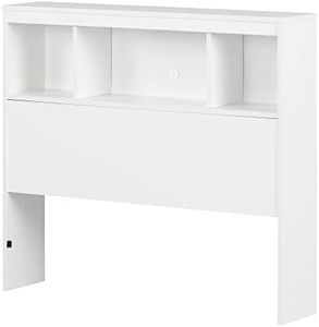 (White) - South Shore Sparkling Twin 100cm Bookcase Headboard, Pure White