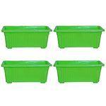 Kraft Seeds by 10CLUB 14inch Window Planters/ pots for plants, flower pot plant pots planters plastic pots for plants, plant pots for home décor flower pots for garden (Pack of of 4, Green)