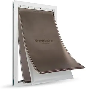 PetSafe Extreme Weather Aluminum Dog Door, Energy-Efficient, 3 Flaps for Insulation, for Exterior Doors, Built for Extreme Weather (White - Extra Large)