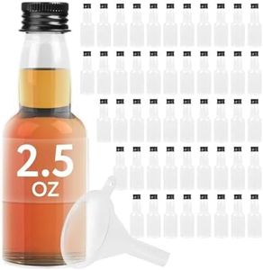 IMPRESA 50 pack 75ml 2.5oz Mini Liquor Bottles Bulk for Any Spirit Any Time - Get Creative with Mini Plastic Bottles for Unique Party Touch - Easy Clean Alcohol Bottles-No Leak Shot Bottles with Caps