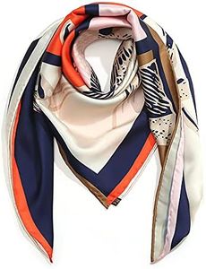 ANDANTINO 100% Pure Mulberry Silk Scarf 35" Large Square Real Silk Headscarf –Women’s Hair Scarves and Wraps (Horse)