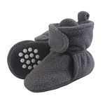 Luvable Friends Unisex Baby Cozy Fleece Booties, Charcoal, 18-24 Months