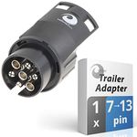 valonic 7 pin to 13 pin trailer adaptor - car to trailer, towing adapter 7 to 13 - for caravan, towing electrics adapter, towing bar, black