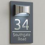 House Numbers Plaques With Solar Light House Numbers Door Signs Door Number For Wall Name For Outside Grey and Mirrored Silver