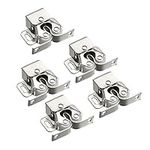 sourcing map Cabinet Door Double Roller Catch Ball Latch with Prong Hardware, Silver 5pcs