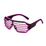 Ultra Pink Adults EL Wire Glasses Light Up Neon Shutter Luminous Party Eyeglasses For Concerts Clubs Bar Dj Raves Christmas Halloween Sci Fi Festivals & Disco Slotted Glow Illuminated Frames Unisex…