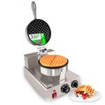 ALDKitchen Belgian Waffle Maker | Cone Maker and Waffle Iron | Round-Shape Thin Waffles | Stainless Steel | 110V (SINGLE)