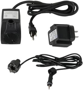 Sunnydaze 200 GPH Pump for Outdoor Fountains, Aquariums, or Bird Baths - White LED Light and Transformer - 12 Volts