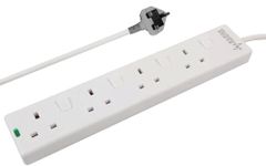 pro elec PL15331pl 3 m Switched Surge Protected Extension Lead - White