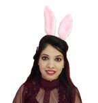 BookMyCostume Bunny Rabbit Ears Headband Girls Fancy Dress Costume Accessories - Pink