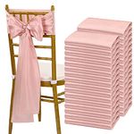 fani 120 PCS Rose Gold Satin Chair Sashes Bows Universal Chair Cover for Wedding Reception Restaurant Event Decoration Banquet,Party,Hotel Event Decorations (7 x 108 inch)