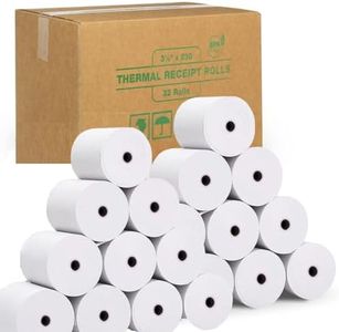 FHS 3 1/8” X 230’ Thermal Paper for Receipts - 32 Rolls of Receipt Paper Compatible with Wide Range of POS Systems for Small Business – Use as Receipt Paper, Cash Registers Printer, ATM Machine