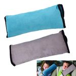 2 Pack Universal Car Safety Belt Protect, Shoulder Pad Seat Belt Cushion/Pillow/Pad for Kids & Adults, Adjust Vehicle Seat Belt(Blue & Gray)