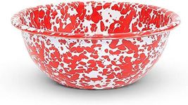 Enamelware - Set of 4 - Cereal Bowls - Red Marble