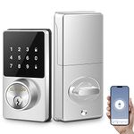 WiFi Smart Lock, Keyless Entry Door Lock with Touchscreen Keypad, Remotely Control, Easy to Install, WI-FI & Bluetooth Electronic Deadbolt Works with Alexa, Security Deadbolt Lock Idea for Front Door