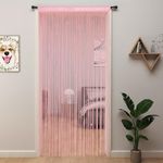 YIIBAII Beaded Curtain Beaded Curtains for Doorways Crystals Suitable for Interior Decoration and Partitions Hippy Closet Curtains (Pink, 39"x79")