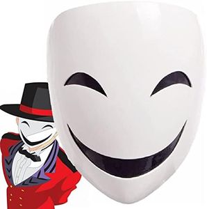 Black Bullet Kagetane Hiruko Mask High-Rise Invasion Mask Cosplay Sniper Mask Tenkuu Shinpan Mask White Smile Mask Halloween Costume Cosplay