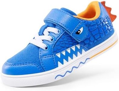 DREAM PAIRS Boys Girls Sneakers Kids Toddler Shoes Storybook Causal Walking Shoes Non-Slip with Hook and Loop,Size 11 Little Kid,Blue/Orange,SDFS2403K