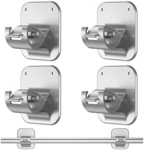 Adhesive Curtain Rods No Drilling Holder,No Drill Curtain Rod Brackets,Renter Friendly Curtain Hooks for Hanging Drapes,Over Blinds for Dorm Apartment Kitchen Bedroom Home Bathroom