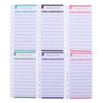 NUOBESTY Budget Sheets Expense Sheet Bookkeeping Budget Card Sheets 6 Holes Expense Tracker Sheets for Personal Use 20pcs