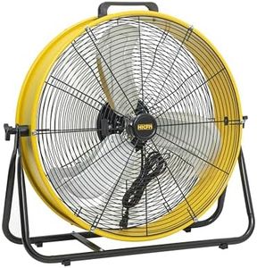 HiCFM 8200 CFM 24 inch Portable High Velocity Drum Fan With Powerful 1/3 HP Motor, Turbo Blade, 3 Speed Low Noise Design and 9ft Power Cord for Air Circulation, Convenience - UL Listed