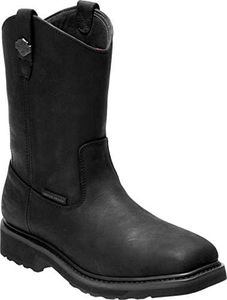 HARLEY-DAVIDSON FOOTWEAR Men's Altman Composite Toe Waterproof Leather Motorcycle Western Work Boot, Black/Black, 10