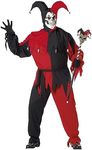 California Costumes Women's Evil Jester Costume,Black/Red,P (48-52)