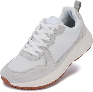 BRONAX Womens Wide Toe Box Road Running Shoes Size 7w Width Female Tennis Sneakers Cross Training Gym Outdoor Workout Slip Resistant Suede Mesh Ladies Grey 38