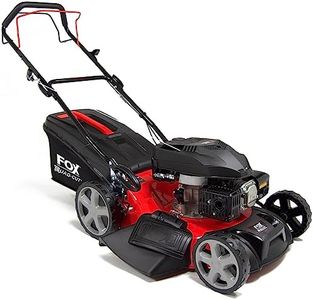 18" / 46cm Petrol Lawn Mower Turbo Suction Self-Propelled Recoil Fox 4 Blades Quad Cut 139cc 60L Collection Bag 18 inch Lawnmower - 2 Years Warranty