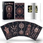 ACELION Original Tarot Card Set with Guide, 78 Pieces of Tarot Cards with Gold foil on The Surface， Fortune-Telling Game, Tarot for Beginners