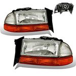 SPPC Chrome Headlights Sets (4Pc) For Dodge Dakota / Durango (Pair) High/Low Beam Bulb Included