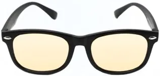 DefenderShield Kids Blue Light Blocking Glasses for Computer, Mobile, Video Games, Gaming - 50% Blockage (Black, Amber)