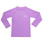 TIZAX Girls Long Sleeve Rash Vest Kids Sun Protection Swimming Shirts Children Rash Guard Quick Drying Light Purple 9-10 Years