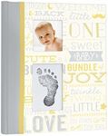 Little Blossoms Yellow and Gray Vintage Memory Book with an Included Clean-Touch Pad