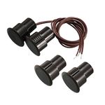 uxcell N.C. Recessed Wired Security Window Door Contact Sensor Alarm Magnetic Reed Switch Brown RC-36 2pcs