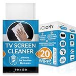 iCloth Extra Large Monitor and TV Screen Cleaner Pro-Grade Individually Wrapped Wet Wipes. (Pack of 20)