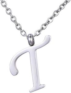 Morella Collier pour Femmes en Acier Inoxydable Argent avec Pendentif Lettre T