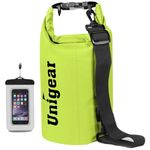 Unigear Dry Bag 2L/5L/10L/20L/30L/40L Waterproof Dry Sack Roll Top with Phone Case and Long Adjustable Shoulder Strap for Boating/Kayaking/Fishing/Rafting/Swimming/Camping/Snowboarding