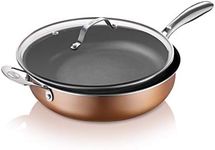 Gotham Steel Sauté Pan with Lid – 5.5 Quart Multipurpose Nonstick Jumbo Cooker with Glass Lid, Stainless Steel Handle & Helper Handle, Oven & Dishwasher Safe, 100% PFOA FREE