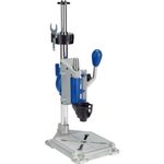 Dremel Drill Press Rotary Tool Workstation Stand with Wrench- 220-01- Mini Portable Drill Press- Tool Holder- 2 Inch Drill Depth- Ideal for Drilling Perpendicular and Angled Holes- Table Top Drill , Silver