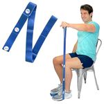 Resistance Bands for Seniors - Exercise Band to Improve Mobility and Strength - Standing & Chair Exercises for Seniors Including Videos and Printable Exercise Instructions - Moderate Strength - Blue