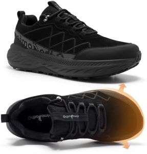 OrthoComfoot Men's Orthopedic Wide Toe Box Trail Running Footwear: Orthotic Arch Support Walking Sneakers, Comfortable Casual Shoes for Swollen Feet & Outdoor Adventures Black Size 11
