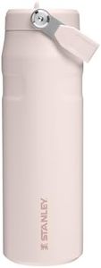 Stanley 1913 Flip Straw Trinkflasche mit Strohhalm 0.7L - Thermobecher Kühlt 10 Stunden - 3 Tage Eisgekühlt - BPA-frei - Auslaufsicher - Für Getränkehalter - Spülmaschinenfest - Rose Quartz