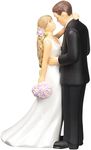 Amscan Bride and Groom with Bouquet Wedding Cake Topper Plastic Party Supplies (3 Piece), Black/White, 4.4 Inch