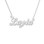 GR35Z9 Layla Name Necklace Silver for Women Dainty Letter Pendant Jewelry Necklace for Mother