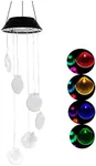 Xhope Changing Color Seashell Solar Wind Chimes,LED Wind Chime Mom's Gift Night Lights Solar Hanging Lantern for Home Garden Bedroom Outdoor Decoration