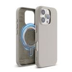 elago Magnetic Leather Case Compatible with iPhone 16 Pro Case, Compatible with All MagSafe Accessories, 6.3 inch - Built-in Magnets, Vegan Leather, Shockproof, Water-Resistant [Light Grey]