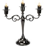 YOUEON 3 Arm Glossy Black Candelabra, Candelabra Candle Holder, 10 Inch Tall Candlesticks Holder, Elegant Taper Candle Holder Centerpiece for Wedding, Church, Halloween, Dining, Home Decor