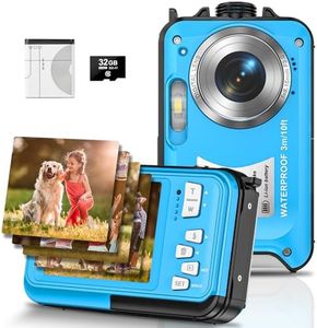 Digital Camera with 32GB Card Waterproof Digital Camera 10FT 30MP FHD 1080P Compact 16X Digital Zoom Point and Shoot Digital Camera for Kids